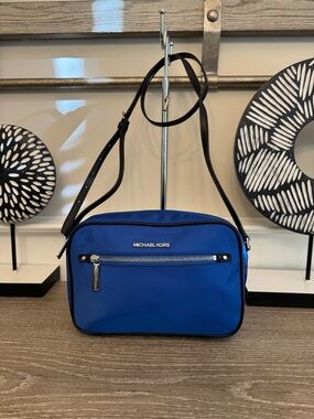 Michael Kors Men's Royal Blue Nylon Crossbody with Black Strap